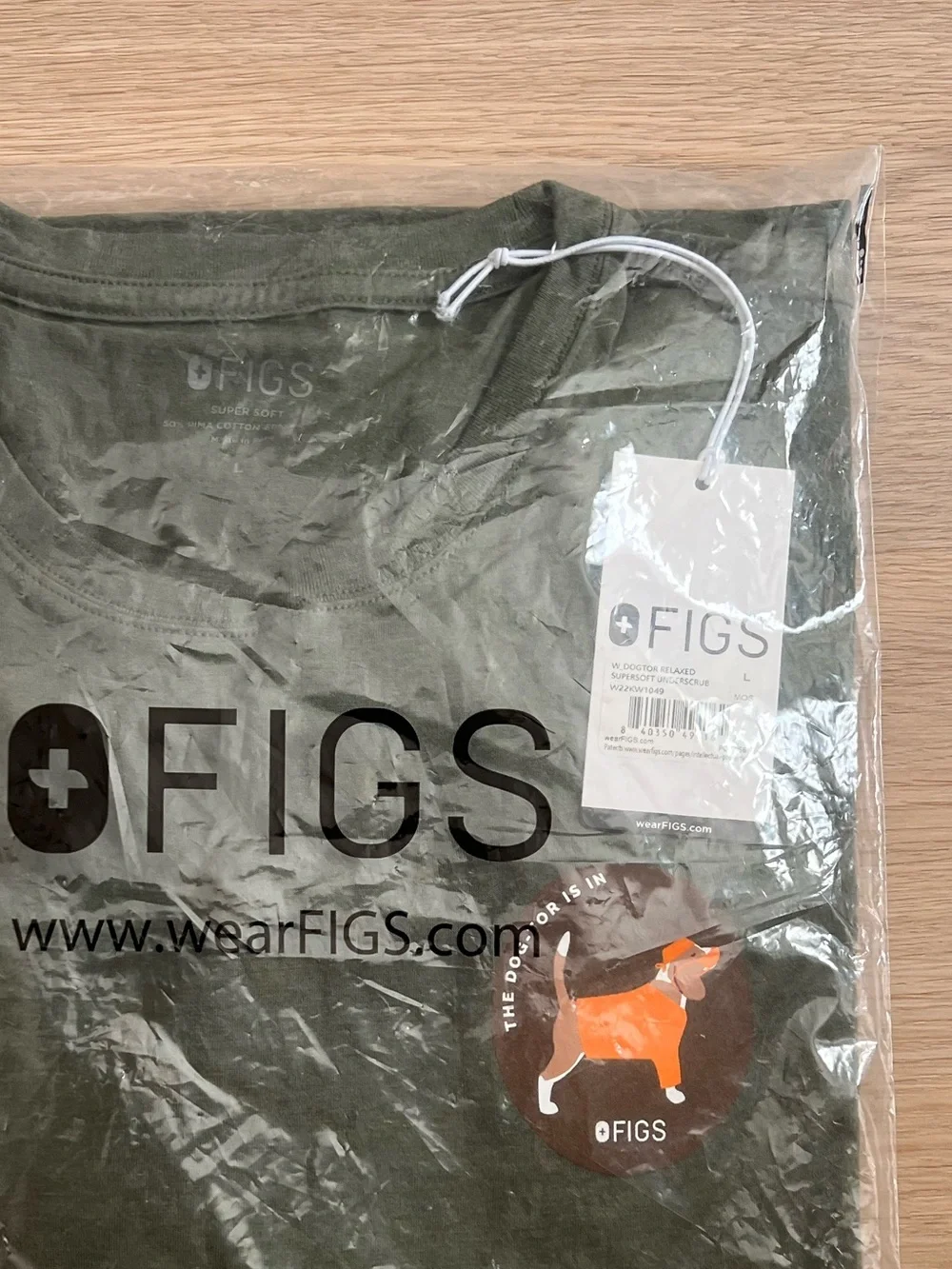 FIGS Olive Green Dog T-Shirt